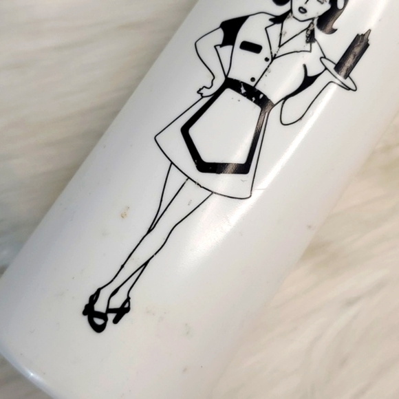 Vintage Retro Pin-up Girl Mayo Dispenser Mayonnaise Plastic Squeeze Bottle White - Picture 8 of 11